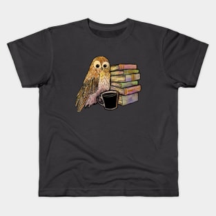 Coffee, books and owl Kids T-Shirt